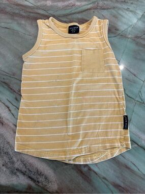 Little Bipsy Mustard Yellow & White Striped Tank Top